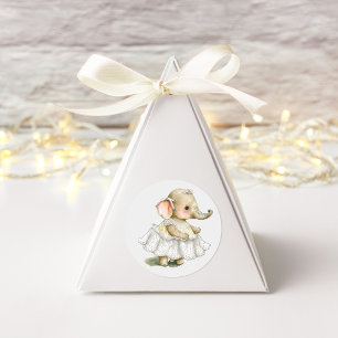 Cute Elephant Watercolor Square Sticker