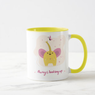 Cute Elephant With Always Looking Up Text Mug