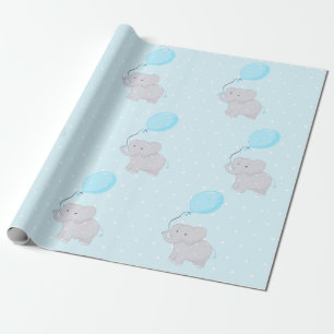 Cute Elephant with Balloon Wrapping Paper