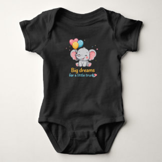 Cute Elephant with Balloons - Big Dreams for a Lit Baby Bodysuit