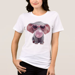 Cute Elephant with Bubble Gum Tee