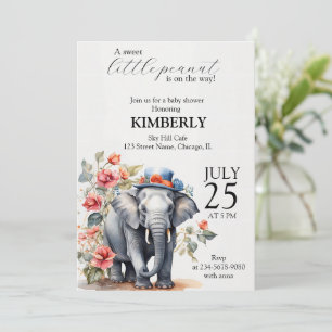 Cute Elephant With Hat Invitation