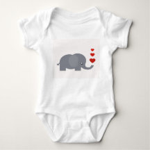 Cute elephant with hearts whimsical love