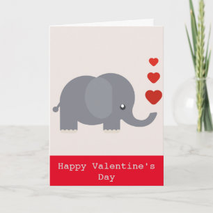 Cute elephant with hearts whimsical love holiday card