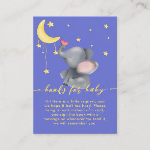 Cute Elephant With Little Butterfly Baby Shower Enclosure Card