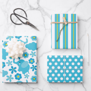Cute Elephant Wrapping Paper Sheet