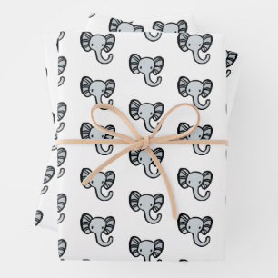 Cute elephant wrapping paper sheet