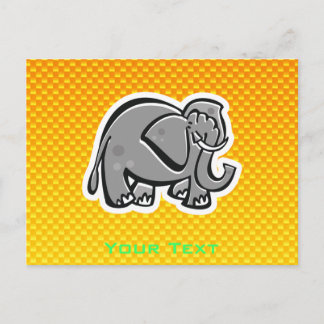 Cute Elephant; Yellow Orange Postcard