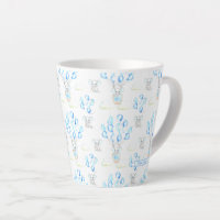 Cute Elephants Balloons & Clouds Baby Boy Pattern