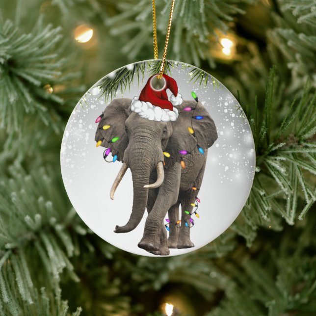 Cute Elephent Jungle Wildlife african animals zoo Ceramic Tree Decoration (Tree)