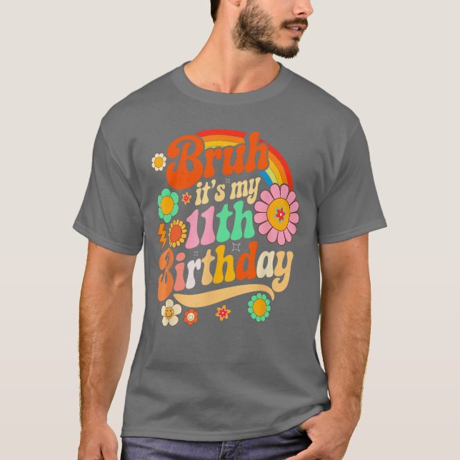 Cute Eleven Years Old Birthday Boys Girls Party Ap T-Shirt (Front)