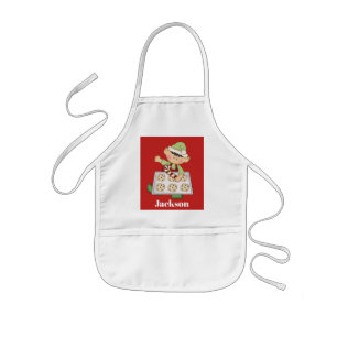 Cute Elf add name Christmas Holiday apron