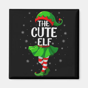 Cute Elf Christmas Girls Women Elf Squad Xmas Fami Magnet