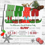 Cute Elf Christmas Party Invitations<br><div class="desc">Personalize these whimsical elfin' good time Christmas party invitations for your own upcoming celebration</div>