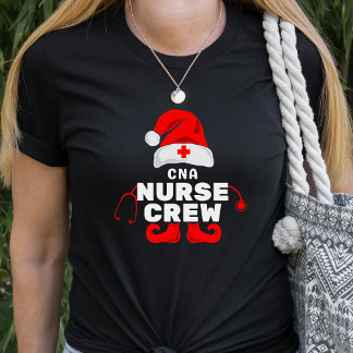 Cute Elf CNA Nurse Christmas Crew T-Shirt