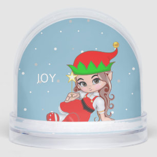 Cute Elf Fairy with Star Snow Globe 