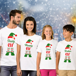 Cute Elf Family Christmas Matching T-Shirt