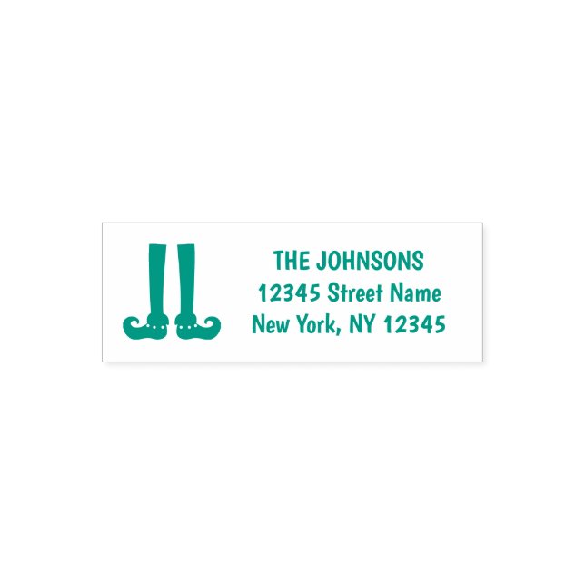Cute elf feet self inking return address stamps (Design)