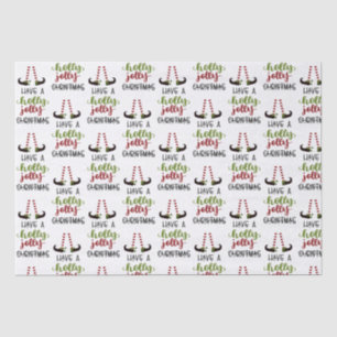 Cute Elf Holly Jolly Christmas Personalised Tissue Paper