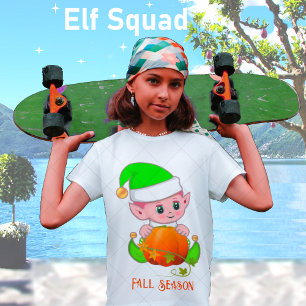 Cute Elf & Pumpkin Fall Season  T-Shirt