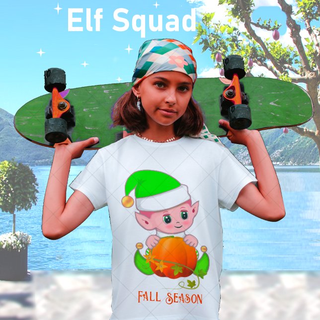 Cute Elf & Pumpkin Fall Season  T-Shirt (Creator Uploaded)