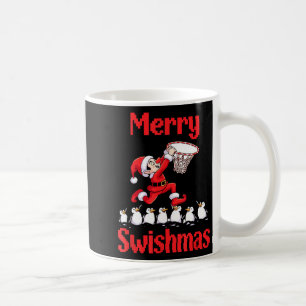 Cute Elf Santa Basketball Penguins Illustration Coffee Mug