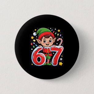 Cute Elf Six Seven 6 7 Meme Funny Christmas Costum Cm Round Badge