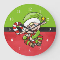 Cute Elf with Christmas Cane Merry Christmas