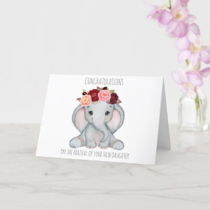 Cute Ellie new baby card for a girl