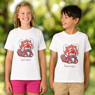 Cute Embarrassed Red Panda Personalised Kids T-Shirt