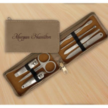Cute Embroidered Case with Nail Manicure Set