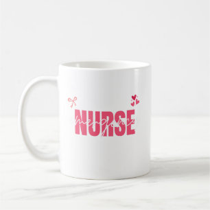 Cute Emergency Nurse Ribbon Hearts Coffee Mug
