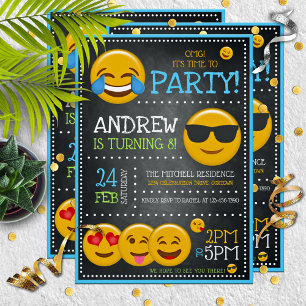 Cute Emoji Boy's Birthday Party Invitations