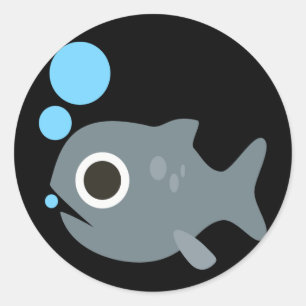 Cute Emoji Fish Classic Round Sticker