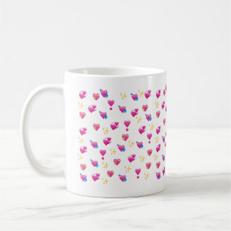 Cute Emoji Stars Hearts Kawaii Coffee Mug