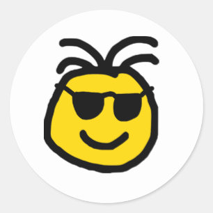 Cute Emoji with Shades Classic Round Sticker
