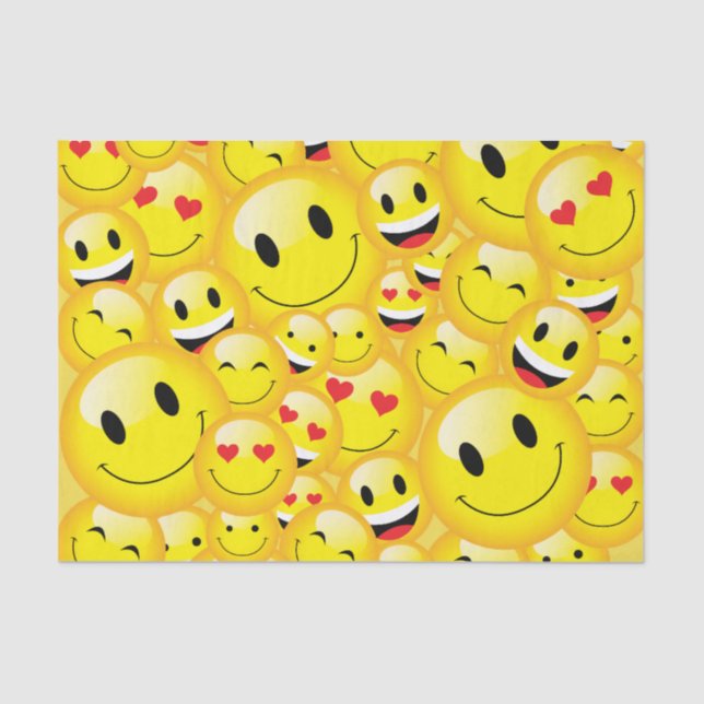 Cute Emoticon Happy Emoji Kids Party Paper (Front)