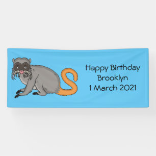 Cute Emperor Tamarin illustration cartoon Banner