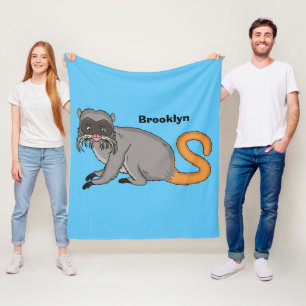 Cute Emperor Tamarin illustration cartoon Fleece Blanket