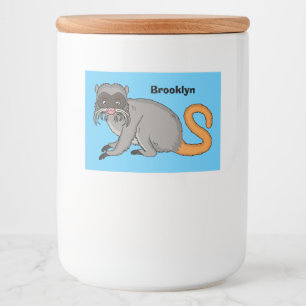 Cute Emperor Tamarin illustration cartoon Food Label
