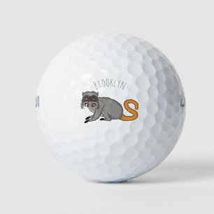 Cute Emperor Tamarin illustration cartoon Golf Balls
