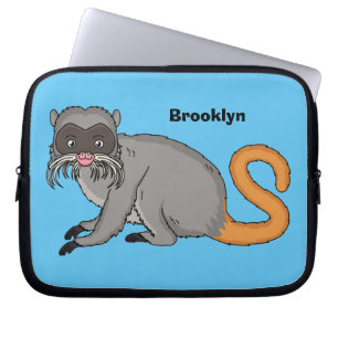 Cute Emperor Tamarin illustration cartoon Laptop Sleeve