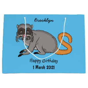 Cute Emperor Tamarin illustration cartoon Large Gift Bag