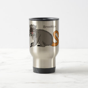 Cute Emperor Tamarin illustration cartoon Travel Mug