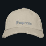 Cute Empress Tarot Card Purple Rustic Stone Embroidered Hat<br><div class="desc">Empress from Taror cards,  District Threads,  Personalised Chino Twill Baseball Cap,  stone colour with purple embroidery. A spiritual birthday gift idea.</div>