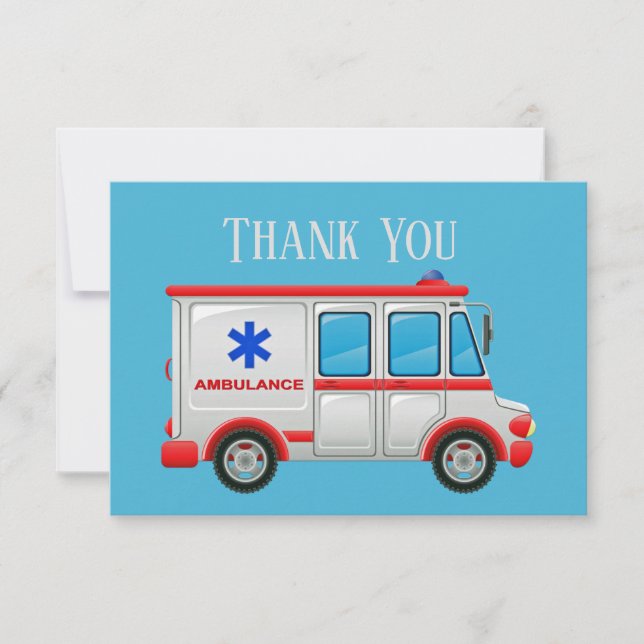 Cute EMT add text Thank You Card (Front)