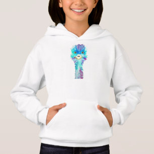 Cute emu animal watercolor kids girly blue