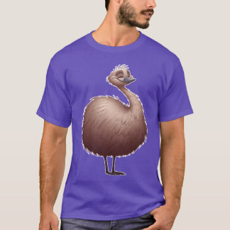 Cute Emu Bird in Cartoon Style girl T-Shirt