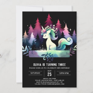 Cute Enchanted Horse Birthday Invitation