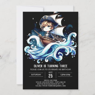 Cute Enchanted Pirate Birthday Invitation